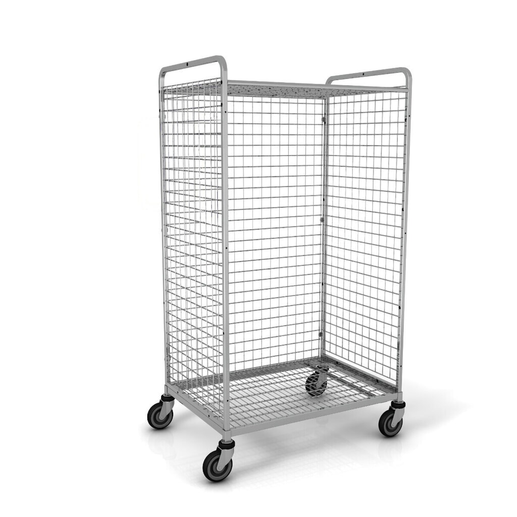 Ameise® Kommissionierwagen AK-L, 3 Gitterwände, inkl. 1 Zwischenboden, HxBxT 1.625 x 660 x 935 mm Produktabbildung: Ameise® Kommissionierwagen AK-L, 3 Gitterwände, inkl. 1 Zwischenboden, HxBxT 1.625 x 660 x 935 mm