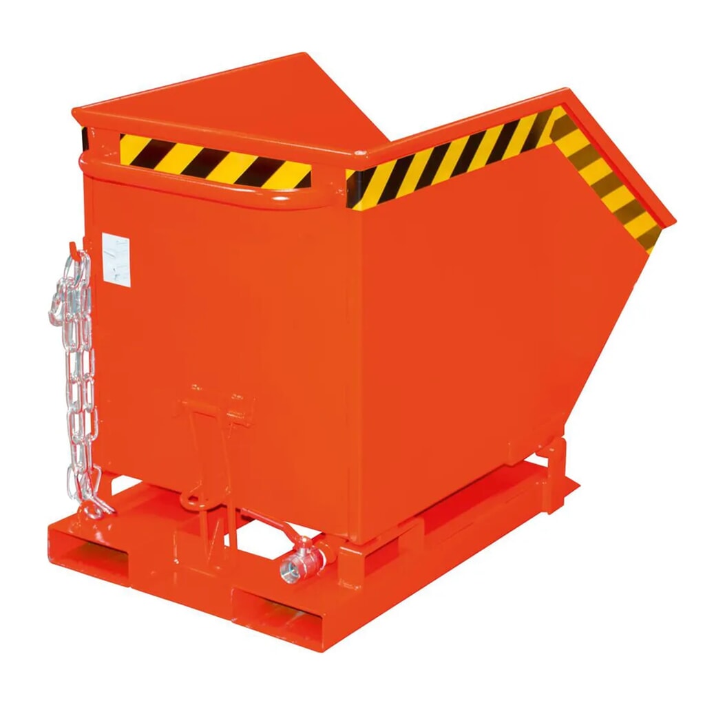 Bauer® Späne-Kippmulde, kastenförmige Mulde, lackiert, Volumen 0,25 m³, RAL 3000 feuerrot Produktabbildung Nr. 5: Bauer® Späne-Kippmulde, kastenförmige Mulde, lackiert, Volumen 0,25 m³, RAL 3000 feuerrot