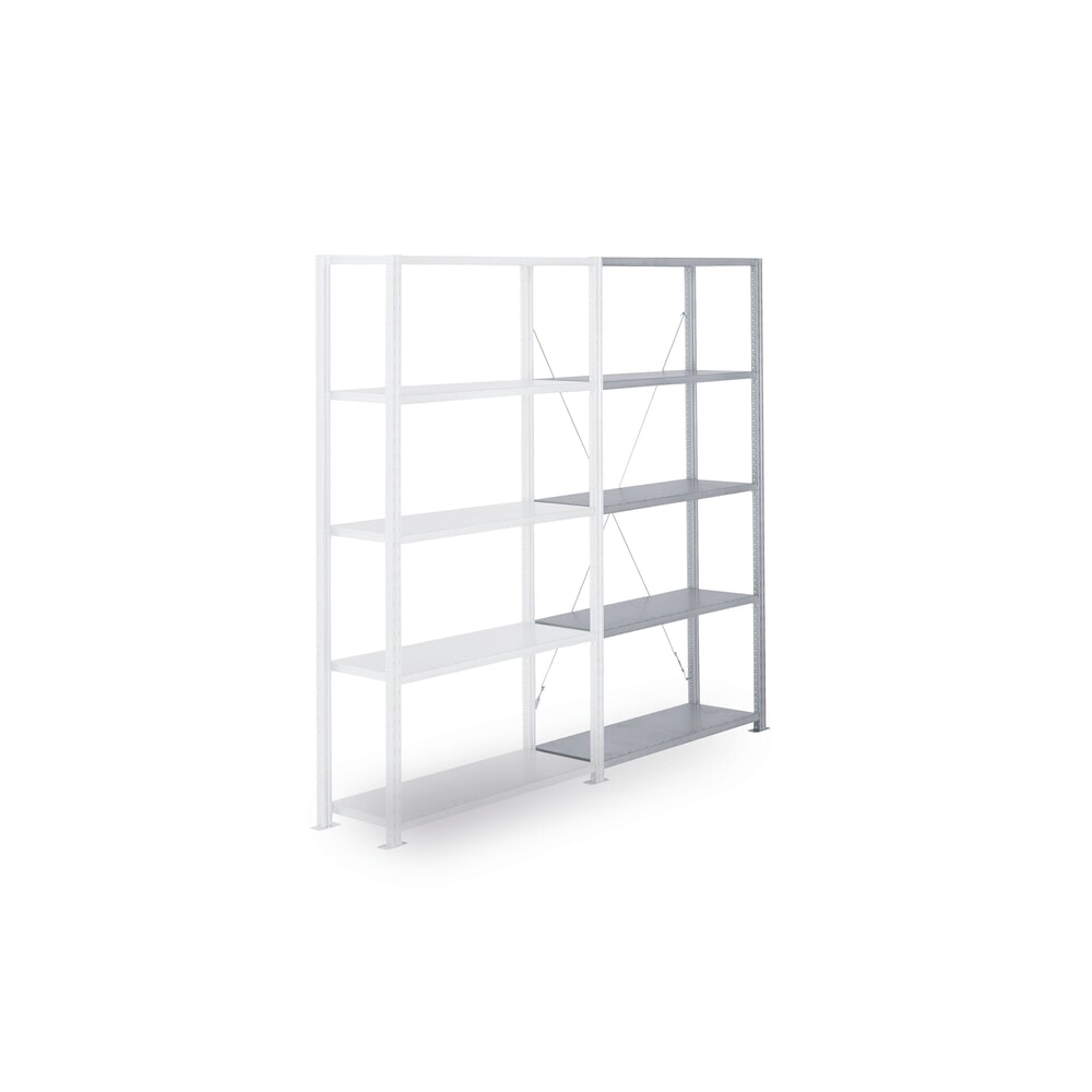 Product afbeelding: ManOrga Legbordstelling, AF, met staalpanelen als legborden, vaklast 340 kg, verzinkt, H x B x D 3.000 x 1.000 x 500 mm