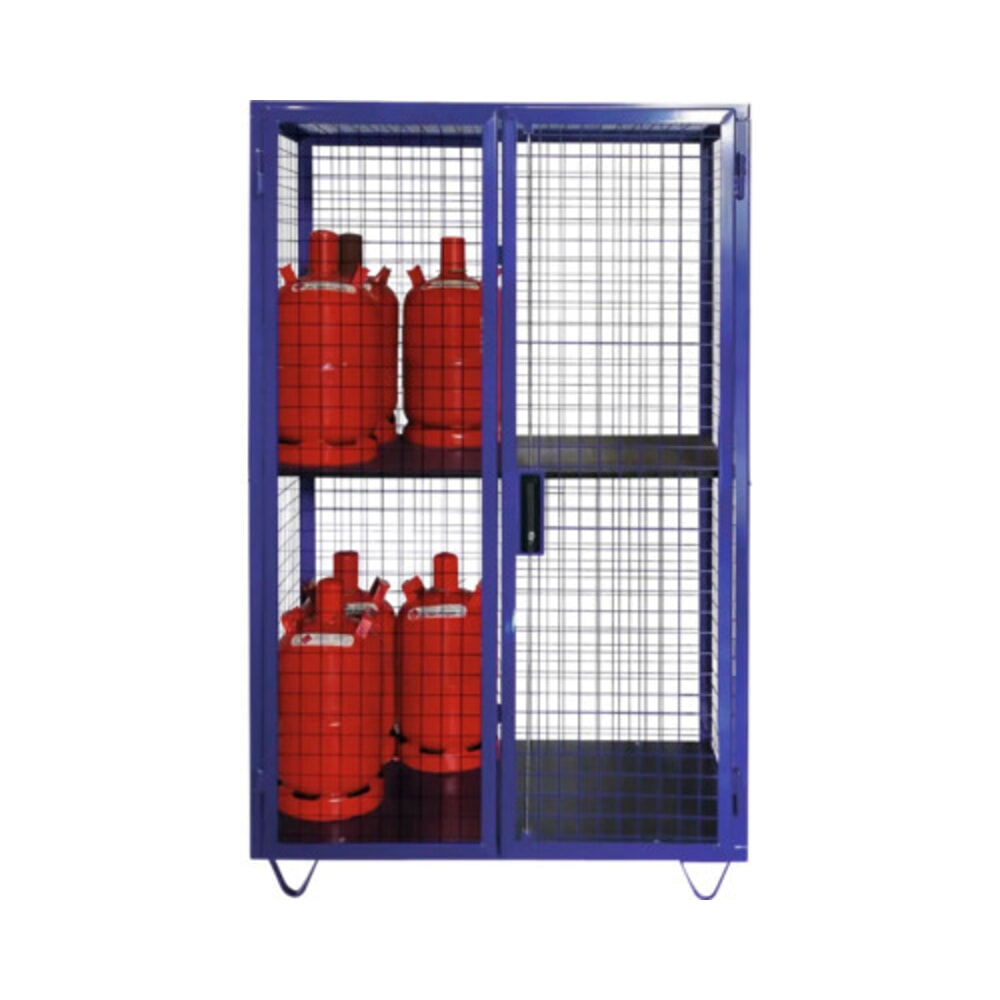 Productafbeelding nr. 2: Roosterkast voor gasflessen, dubbele deur, met voetjes, h x b x d 1.970 x 1.250 x 800 mm