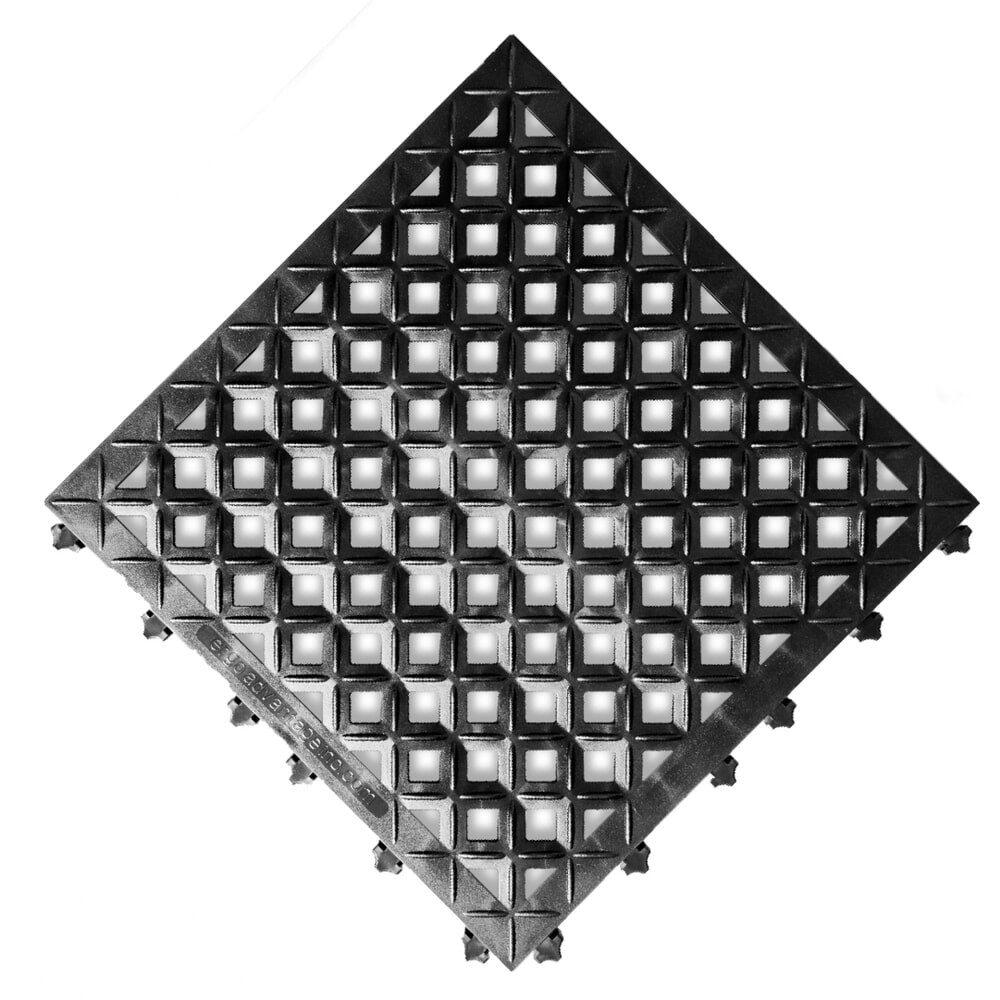 Produktabbildung: REBOURNE® Anti-Ermüdungsmatte H2, hochbelastbar, gelochte Oberfläche, modulare Kachel, BxL 460 mm x 460 mm