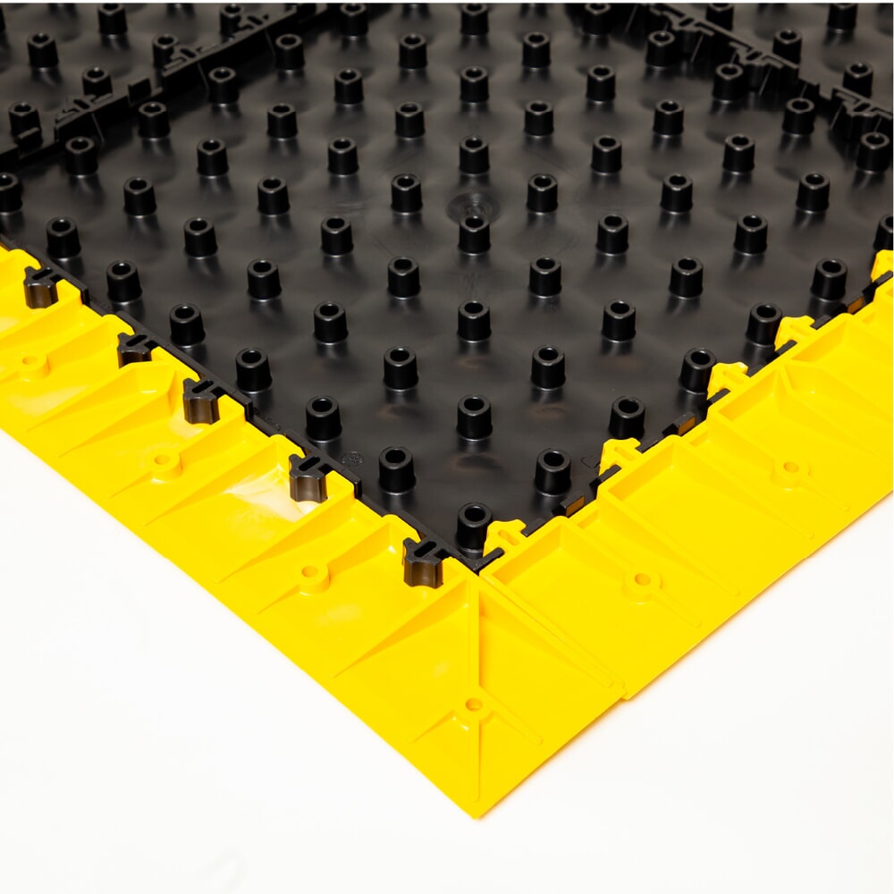 Produktabbildung Nr. 2: REBOURNE® Anti-Ermüdungsmatte H4, Antirutsch, gelochte Oberfläche, Arbeitsplatz-Set mit 4 Randleisten, BxL 1120 mm x 1120 mm