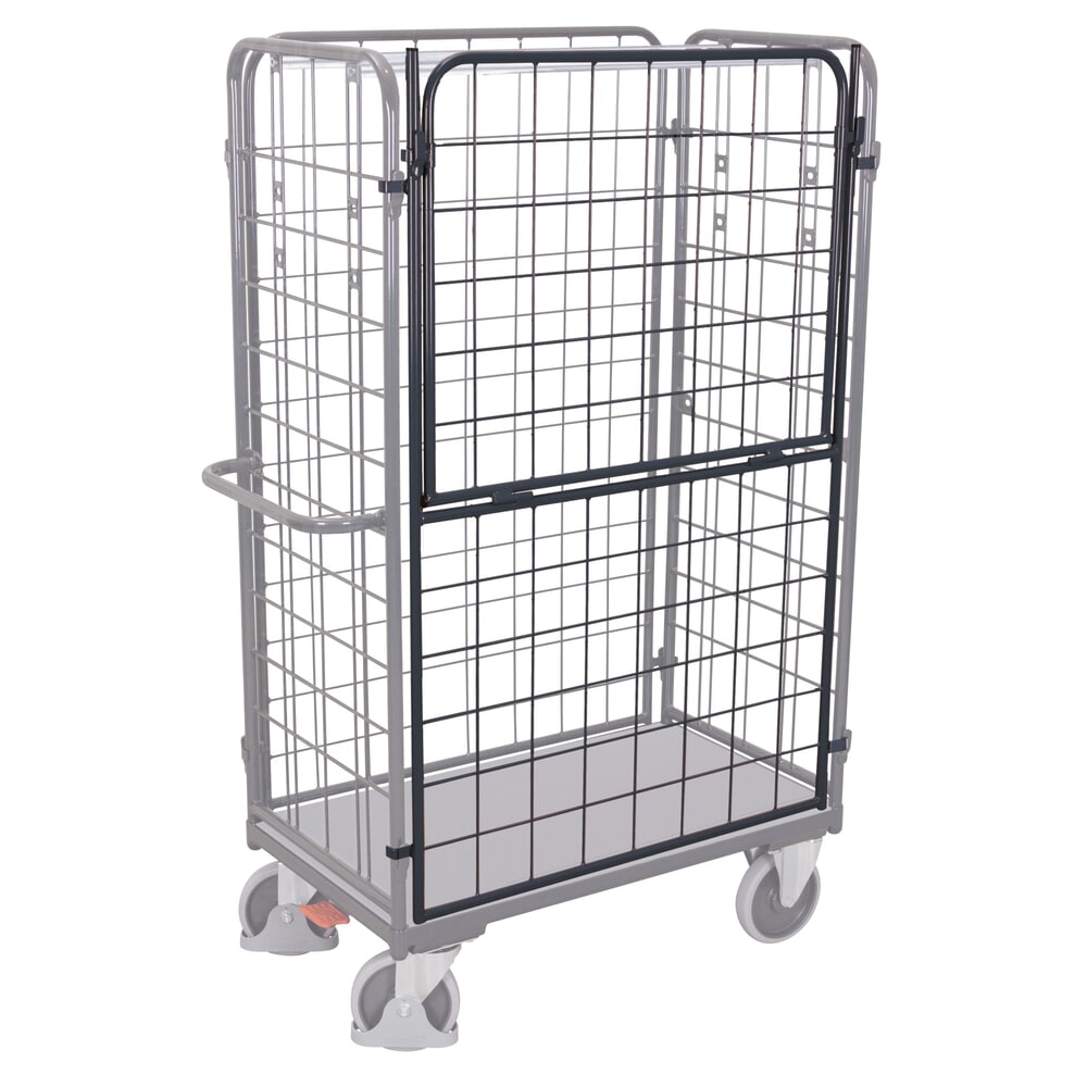 Produktabbildung: Längswand für VARIOfit® Paket- oder Etagenwagen, für 700 mm Tiefe, HxB 1525 mm x 970 mm, anthrazitgrau, klappbar