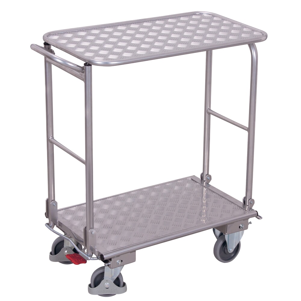 Produktabbildung: VARIOfit® Aluminium-Klappwagen, 2 Etagen, 2 Klappbügel, klappbare obere Ladefläche