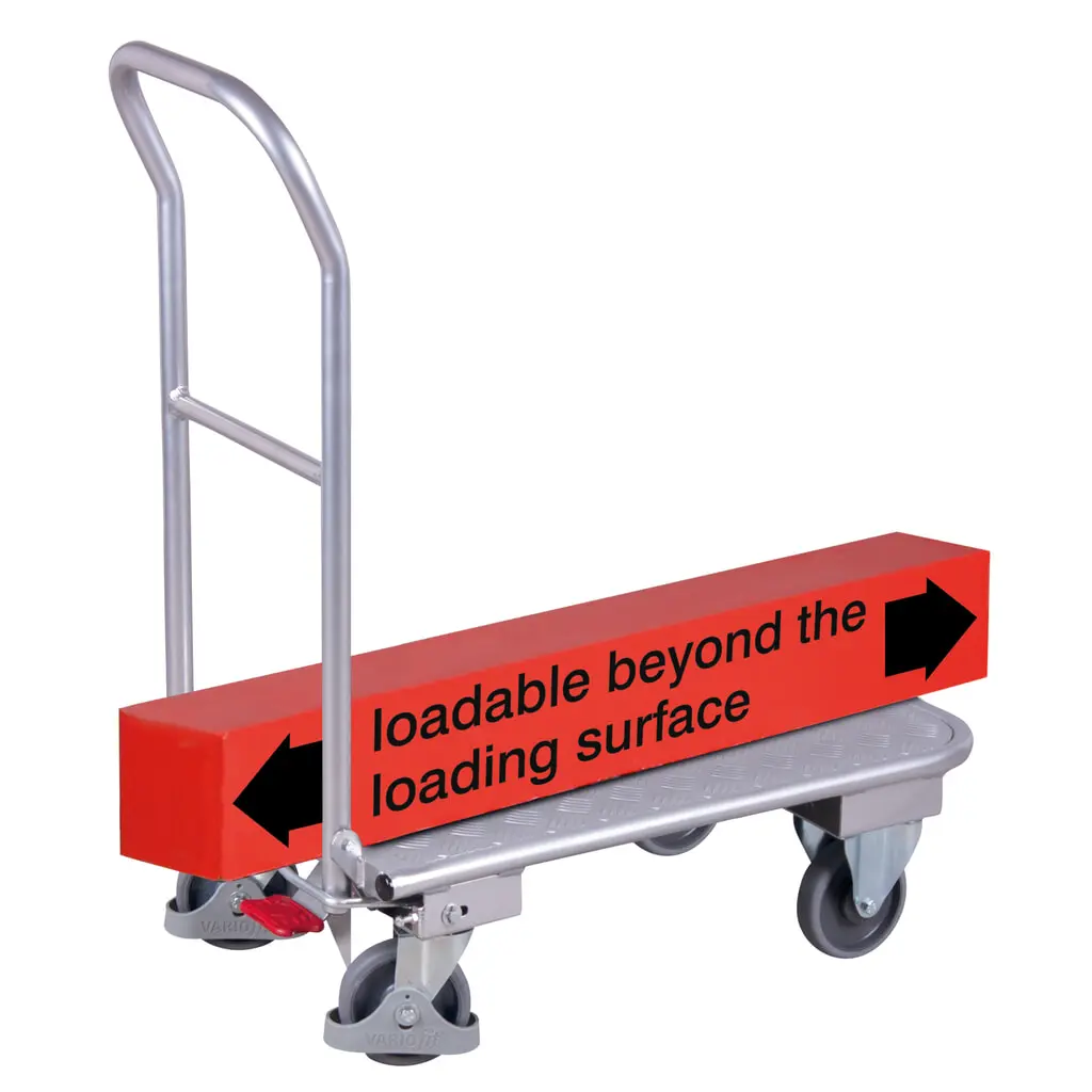 VARIOfit® Aluminium-Klappwagen mit Riffelblech-Ladefläche, EasySTOP®-Bremssystem, HxBxT 950 mm x 815 mm x 450 mm, Ladefläche geriffelt Produktabbildung: VARIOfit® Aluminium-Klappwagen mit Riffelblech-Ladefläche, EasySTOP®-Bremssystem, HxBxT 950 mm x 815 mm x 450 mm, Ladefläche geriffelt