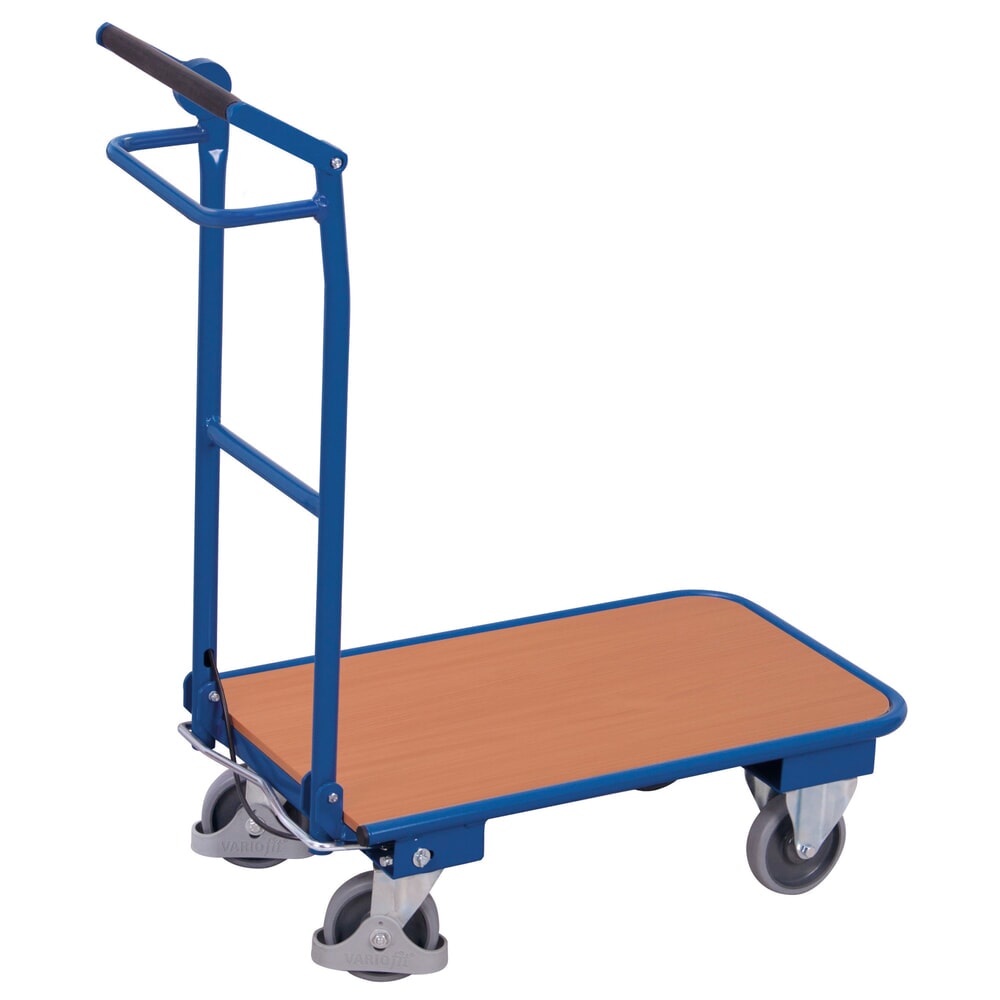 Produktabbildung: VARIOfit® Klappwagen, Totmannbremse, EasySTOP®-Bremssystem, HxBxT 1005 mm x 865 mm x 450 mm, enzianblau