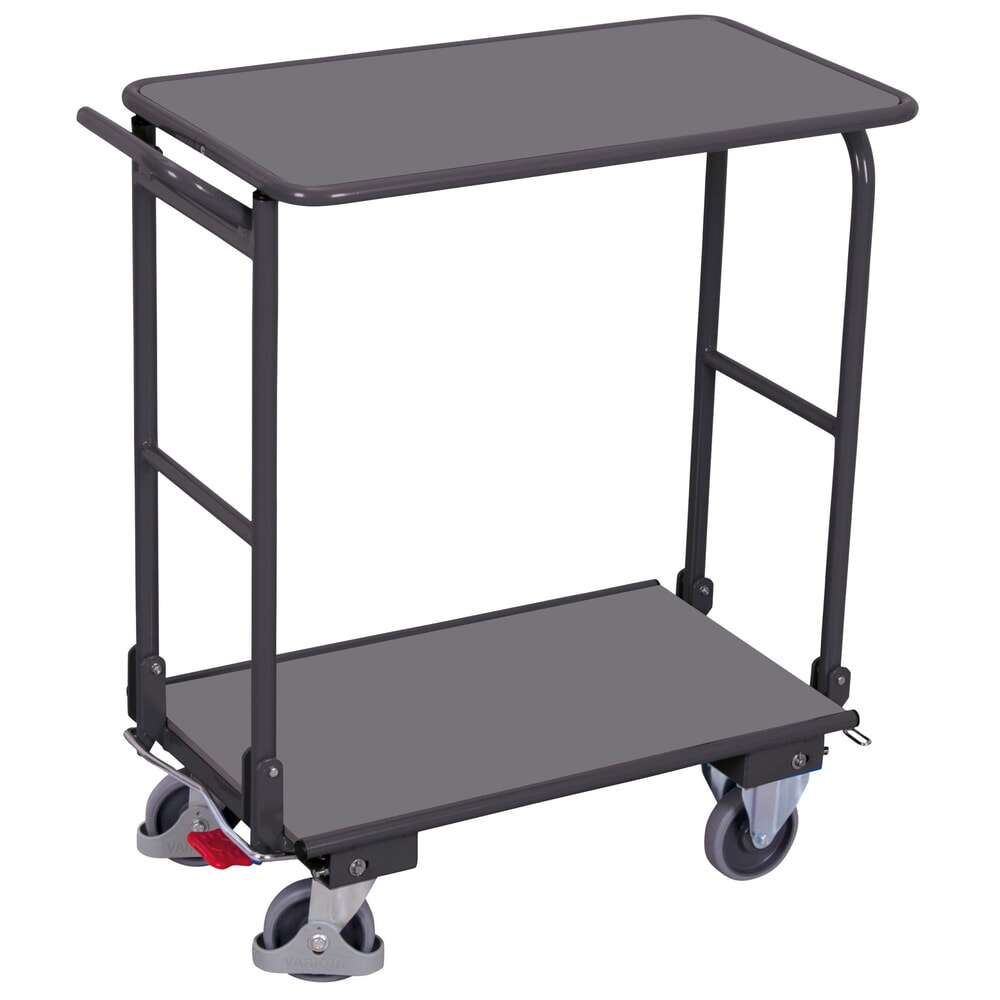 Produktabbildung: VARIOfit® Klappwagen, 2 Etagen, EasySTOP®-Bremssystem, HxBxT 965 mm x 890 mm x 450 mm, anthrazitgrau