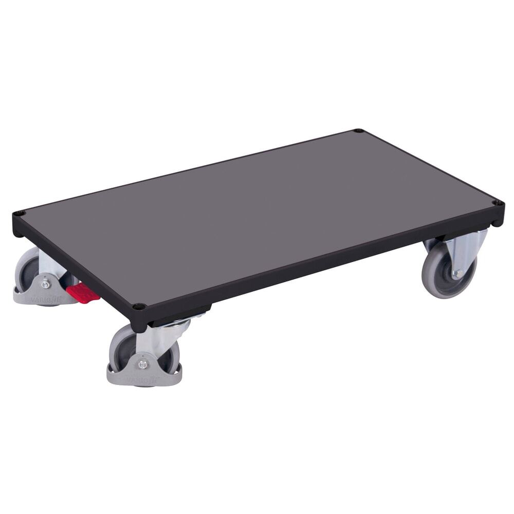 Produktabbildung: VARIOfit® Plattform-Magazinwagen, EasySTOP®-Bremssystem, HxBxT 255 mm x 910 mm x 500 mm, anthrazitgrau