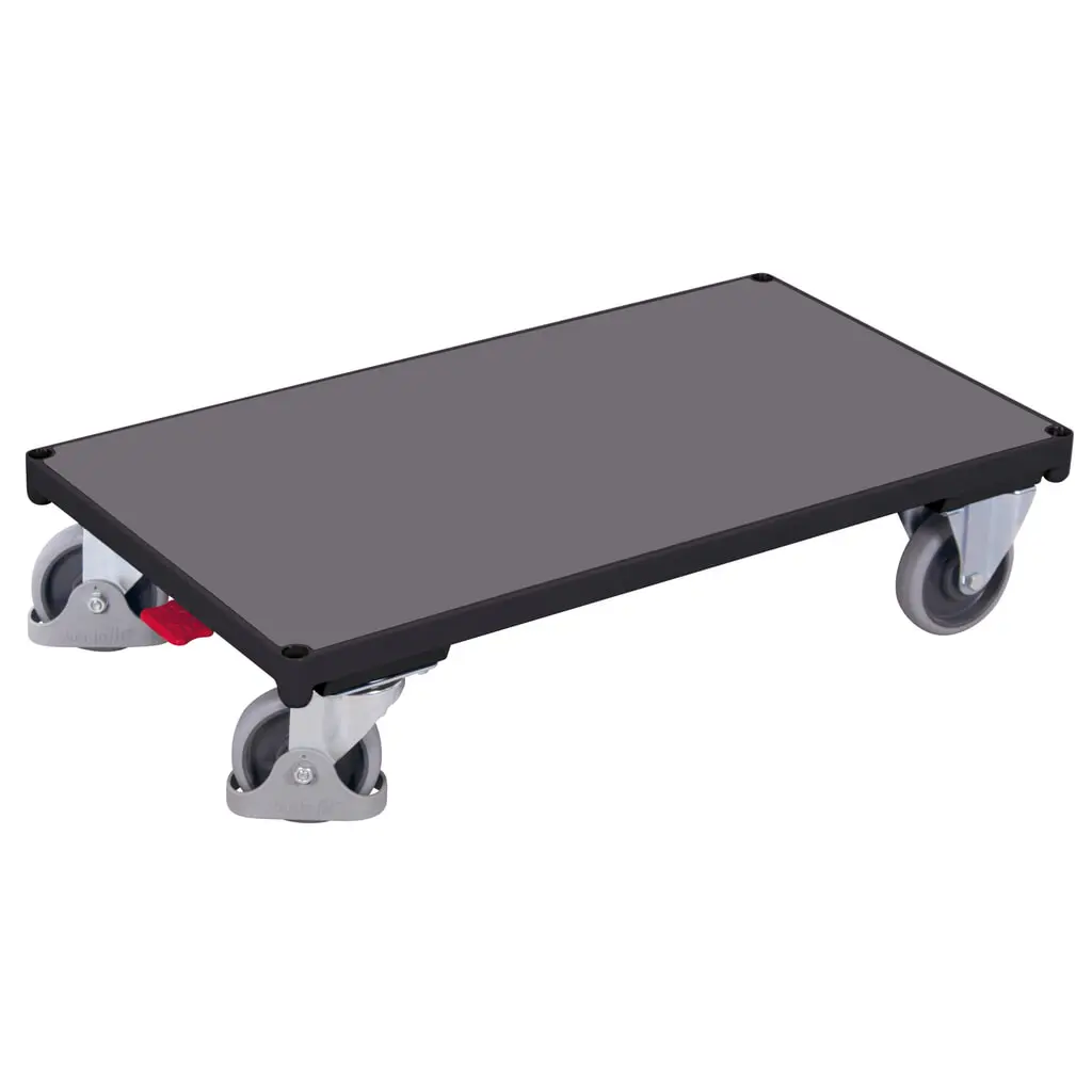 Produktabbildung: VARIOfit® Plattform-Magazinwagen, EasySTOP®-Bremssystem, HxBxT 255 mm x 910 mm x 500 mm, anthrazitgrau