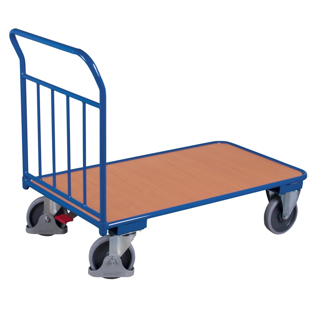 Produktabbildung: VARIOfit® Schiebebügel-Magazinwagen, senkrechte Rohre, HxBxT 990 mm x 950 mm x 500 mm, enzianblau