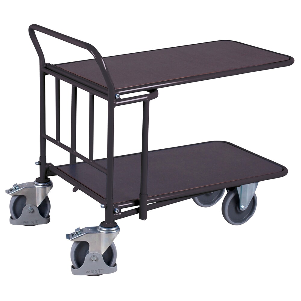 Produktabbildung: VARIOfit® C+C-Wagen, 2 Sperrholz-Ladeflächen, Siebdruckoberfläche, HxBxT 965 mm x 990 mm x 640 mm, anthrazitgrau