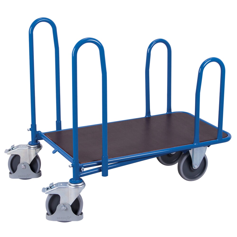 Produktabbildung: VARIOfit® C+C-Wagen, 4 Seitenbügel, HxBxT 955 mm x 950 mm x 640 mm, enzianblau