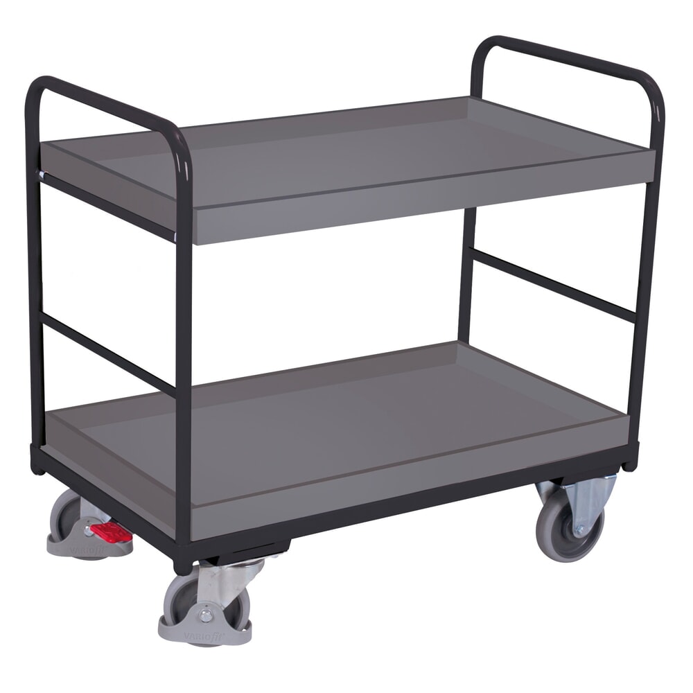 Produktabbildung Nr. 1: VARIOfit® Tischwagen, 2 Tabletts, HxBxT 990 mm x 910 mm x 500 mm, anthrazitgrau