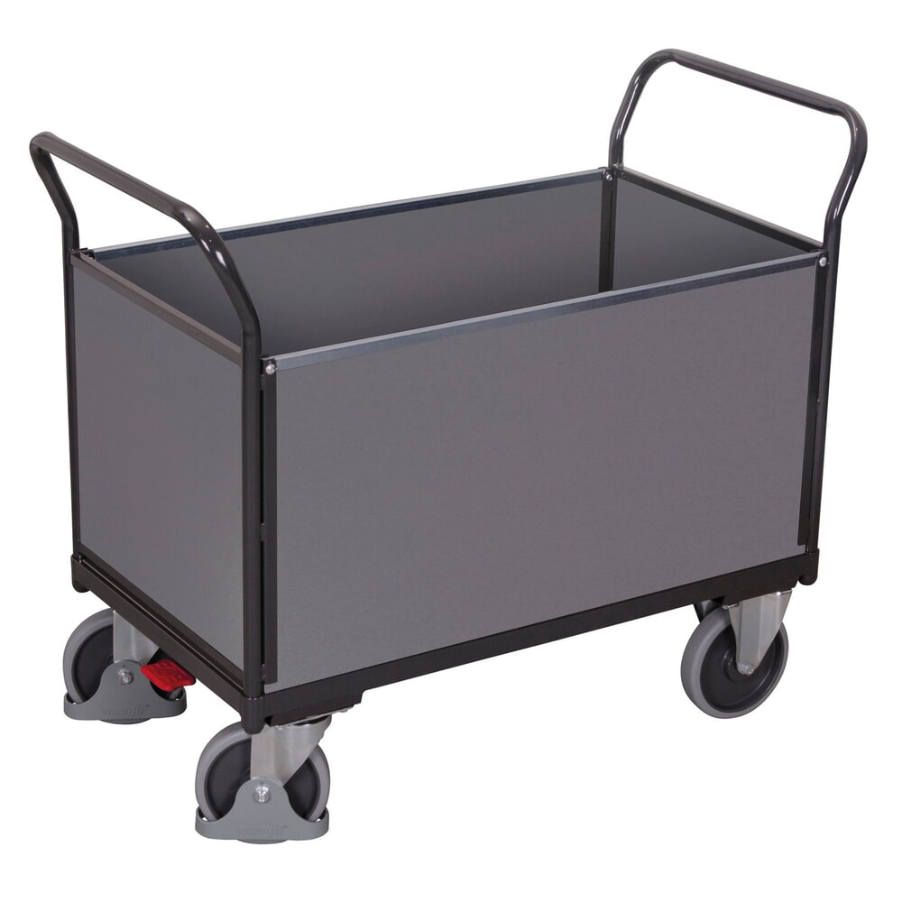 Produktabbildung: VARIOfit® Vierwandwagen, Holzwerkstoffplatten, HxBxT 975 mm x 1040 mm x 500 mm, Tragfähigkeit 400 kg, anthrazitgrau