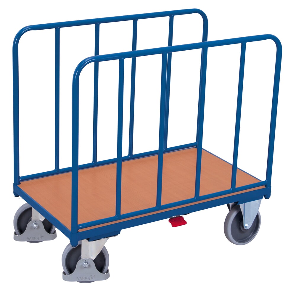 Produktabbildung: VARIOfit® Seitenbügel-Magazinwagen, Rohrwände, HxBxT 1045 mm x 1060 mm x 600 mm, enzianblau