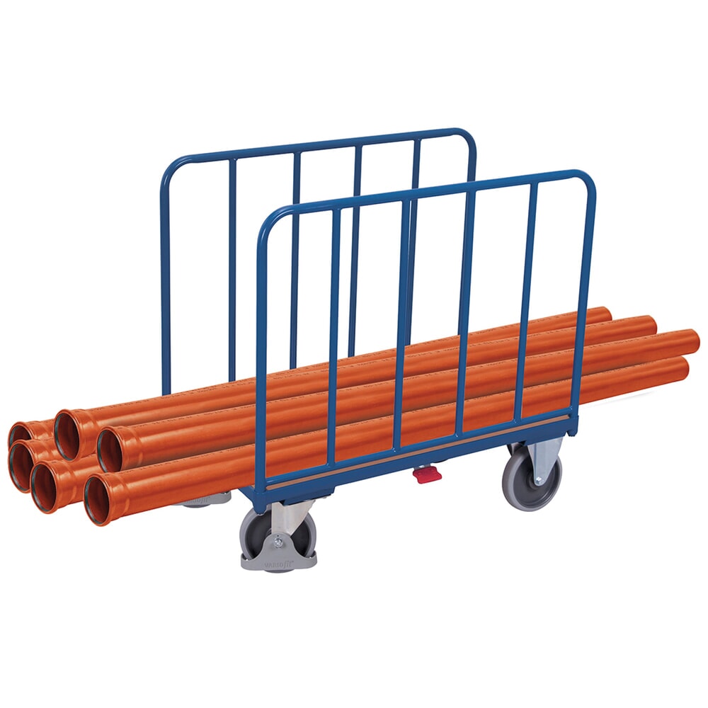 Produktabbildung Nr. 3: VARIOfit® Seitenbügel-Magazinwagen, Rohrwände, HxBxT 1045 mm x 1060 mm x 600 mm, enzianblau