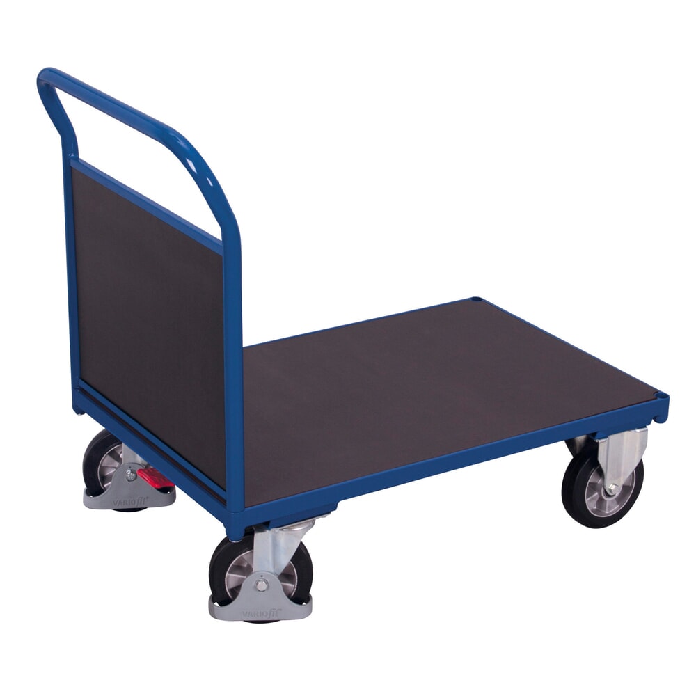 Produktabbildung: VARIOfit® Stirnwand-Magazinwagen, Siebdruckplatte, HxBxT 1015 mm x 1130 mm x 700 mm, enzianblau