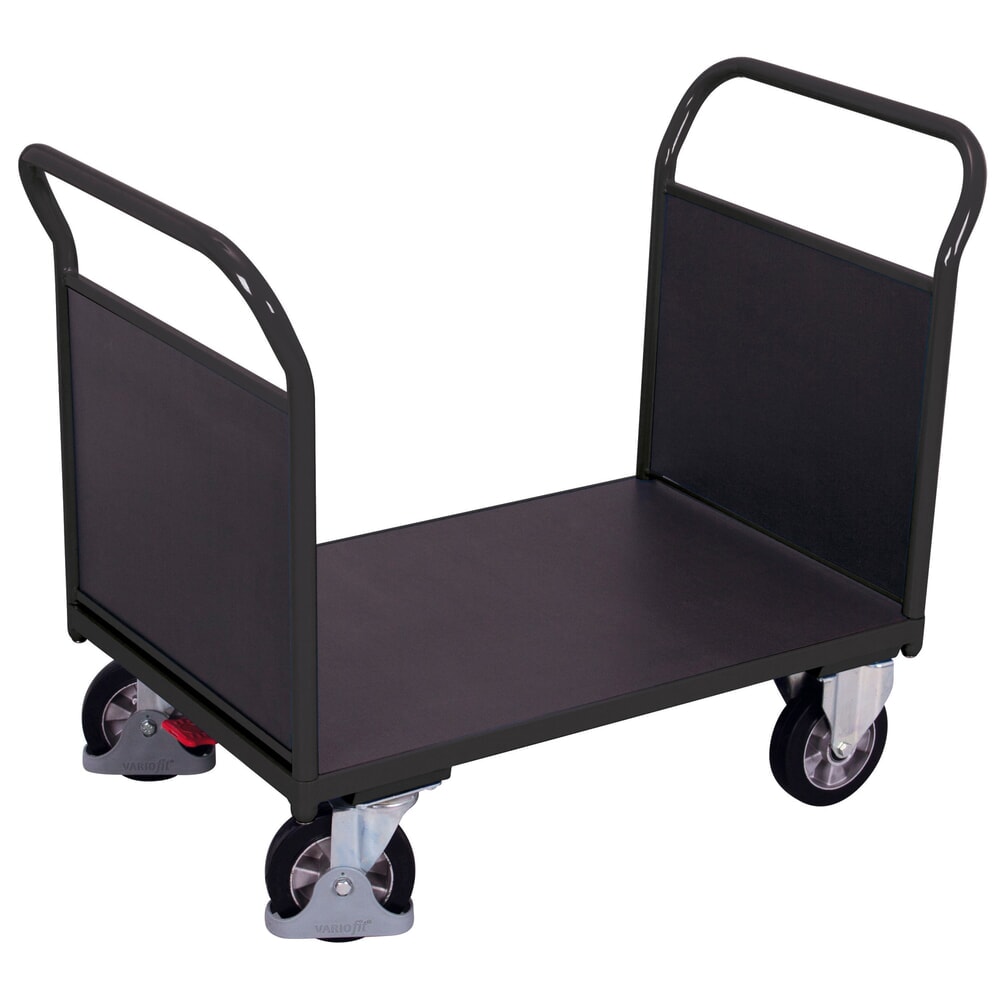Produktabbildung: VARIOfit® Doppelstirnwandwagen, Siebdruckplatte, Tragfähigkeit 1000 kg, HxBxT 1015 mm x 1195 mm x 700 mm, anthrazitgrau