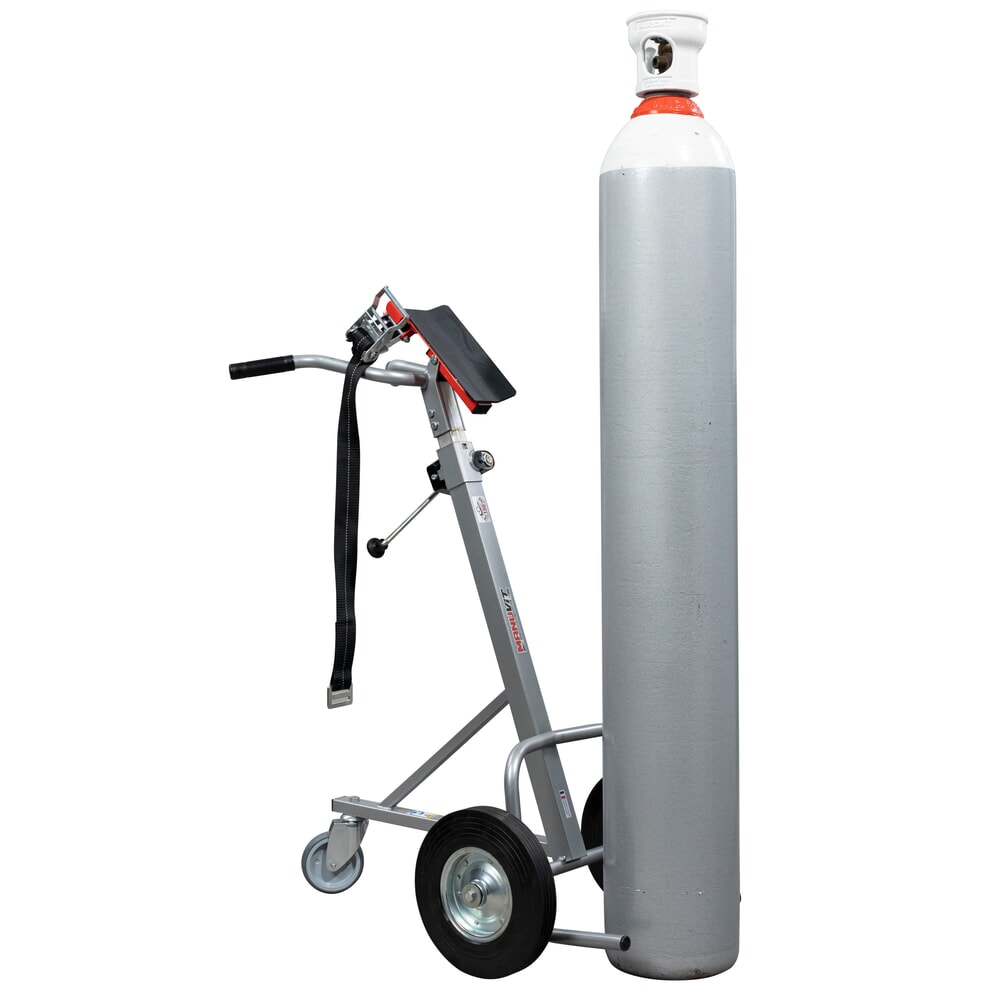Produktabbildung Nr. 3: Manuvit Gasflaschenkarre mit Winde, Gurtband, Tragfähigkeit 150 kg, Flaschendurchmesser bis 300 mm
