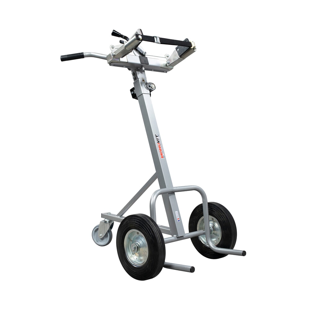 Produktabbildung: Manuvit Gasflaschenkarre mit Winde, automatischen Klemmbacken, Tragfähigkeit 150 kg, Flaschendurchmesser bis 300 mm