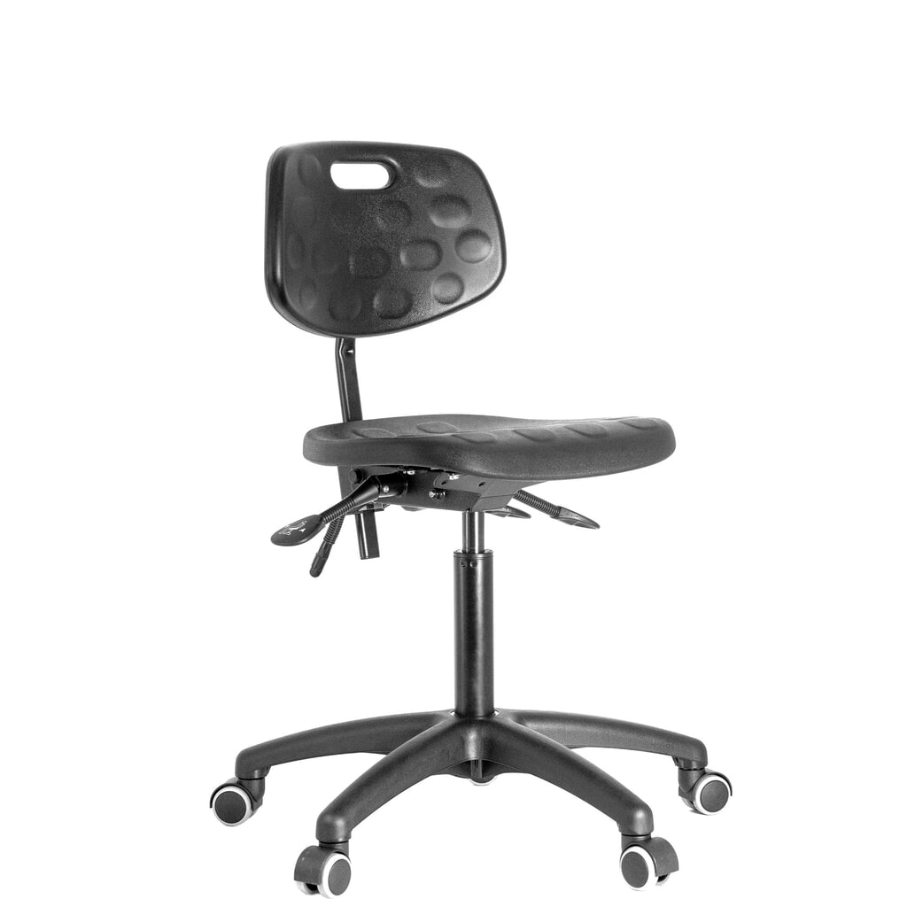 Produktabbildung Nr. 1: meychair Arbeitsdrehstuhl Workster Basic PW1, stufenlos höhenverstellbar, Kunststoffgestell, Polyurethan-Schaumsitz, Sitzhöhe 500 mm – 640 mm, Rollen