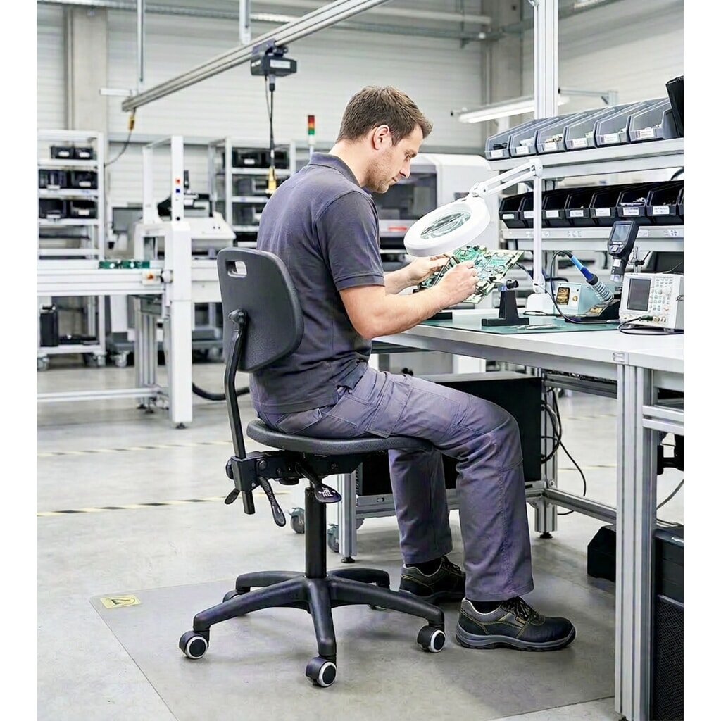Produktabbildung Nr. 2: meychair Arbeitsdrehstuhl Workster Basic PW1, stufenlos höhenverstellbar, Kunststoffgestell, Polyurethan-Schaumsitz, Sitzhöhe 500 mm – 640 mm, Rollen