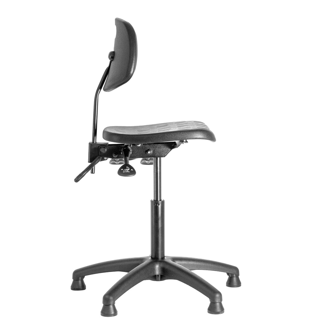 Produktabbildung Nr. 2: meychair Arbeitsdrehstuhl Workster Basic PW1, stufenlos höhenverstellbar, Kunststoffgestell, Polyurethan-Schaumsitz, Sitzhöhe 470 mm – 610 mm, Bodengleiter