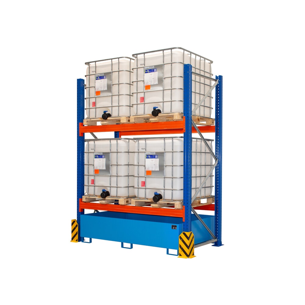 Produktabbildung: Bauer® Gefahrstoffregal UR-G 2200, Regal-Bodenwanne, lichtblau, Grundfeld
