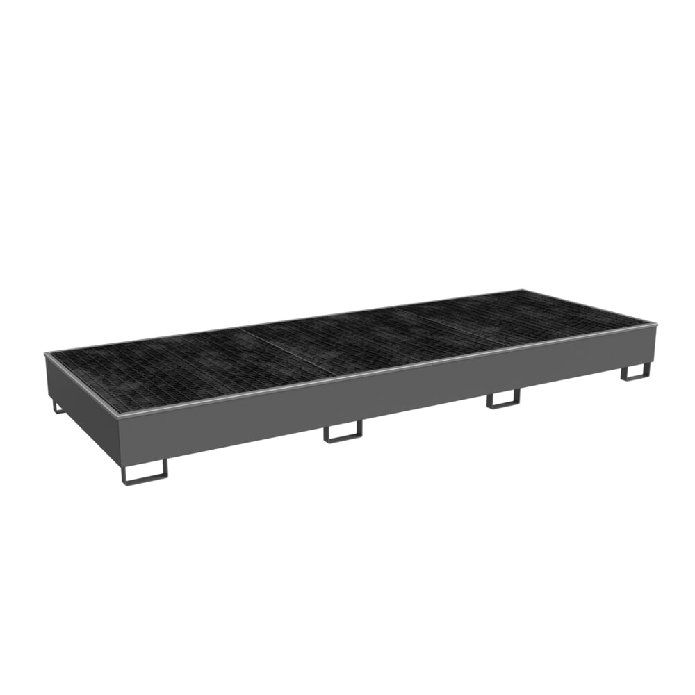 Produktabbildung: Bauer® Stahl-Auffangwanne RW-GR 3600-3 PE, lackiert, mausgrau