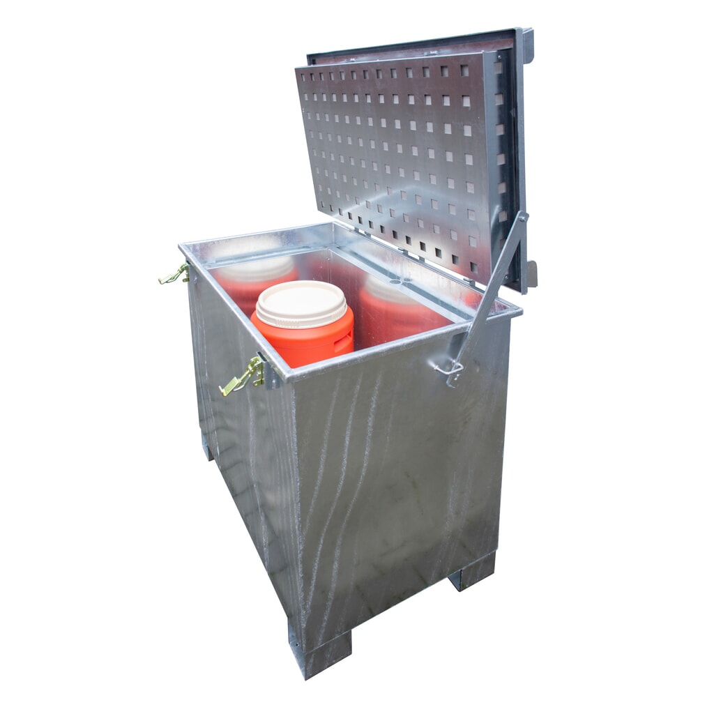 Bauer® Lithium-Ionen-Akku-Lagerbehälter LIL 340, feuerverzinkt Produktabbildung Nr. 3: Bauer® Lithium-Ionen-Akku-Lagerbehälter LIL 340, feuerverzinkt