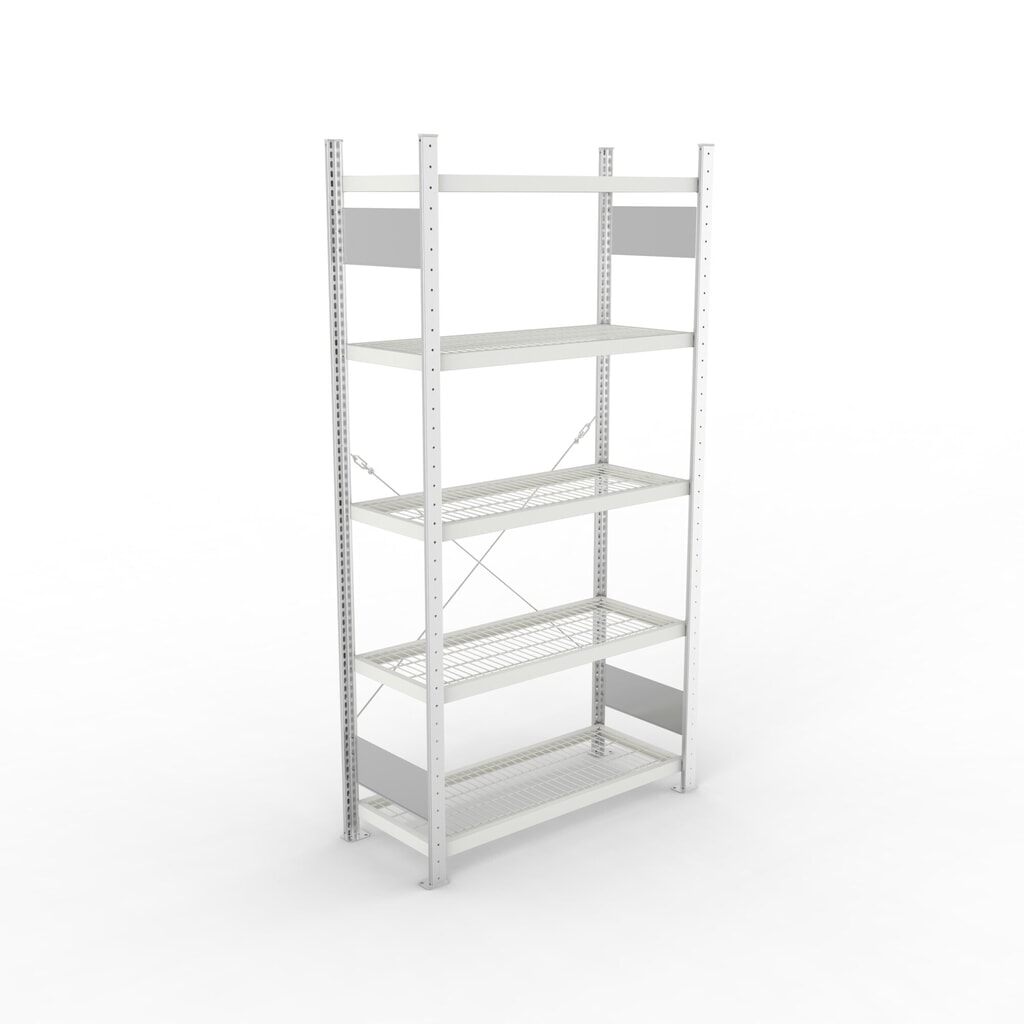 Produktabbildung Nr. 2: META Fachbodenregal CLIP S3 Grundfeld, Fachlast 150 kg, 5 Drahtgitterböden, verzinkt, HxBxT 2000 mm x 1000 mm x 400 mm