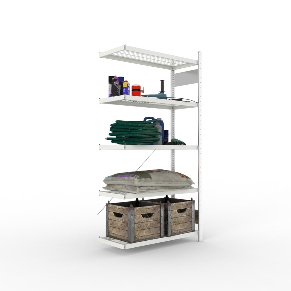 Produktabbildung Nr. 1: META Fachbodenregal CLIP S3 Anbaufeld, Fachlast 150 kg, 5 Drahtgitterböden, verzinkt, HxBxT 2000 mm x 1000 mm x 400 mm