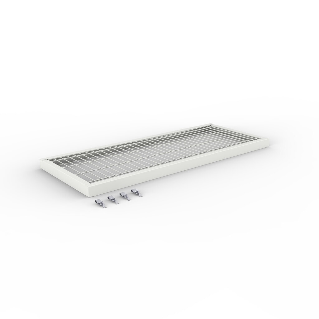 Drahtgitter-Fachboden für META Fachbodenregal CLIP S3, 150 kg Fachlast, verzinkt, BxT 1000 mm x 400 mm Produktabbildung: Drahtgitter-Fachboden für META Fachbodenregal CLIP S3, 150 kg Fachlast, verzinkt, BxT 1000 mm x 400 mm