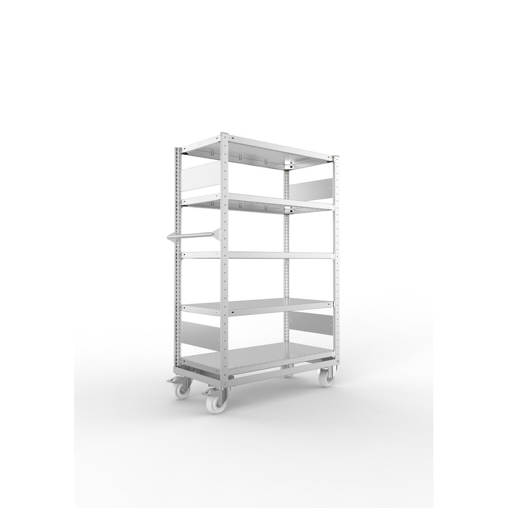 Produktabbildung Nr. 1: META Etagenwagen CLIP, 4 Böden, 1 Abdeckboden, verzinkt, HxBxT 1500 mm x 1000 mm x 500 mm