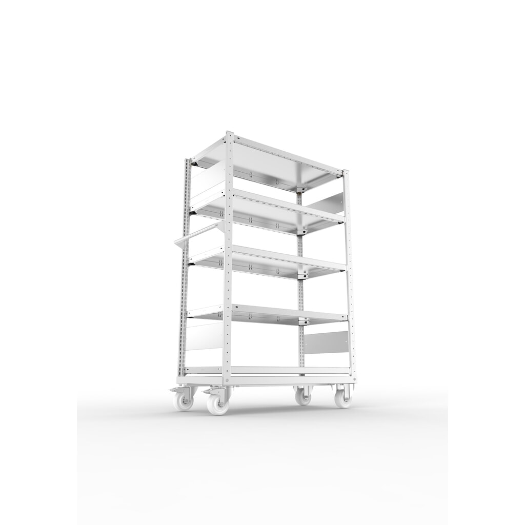 META Etagenwagen CLIP, 4 Böden, 1 Abdeckboden, verzinkt, HxBxT 1500 mm x 1000 mm x 500 mm Produktabbildung Nr. 2: META Etagenwagen CLIP, 4 Böden, 1 Abdeckboden, verzinkt, HxBxT 1500 mm x 1000 mm x 500 mm