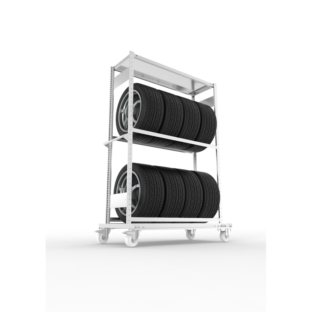 Produktabbildung Nr. 2: META Reifenwagen CLIP, 2 Lagerebenen, verzinkt, HxBxT 1850 mm x 1300 mm x 400 mm