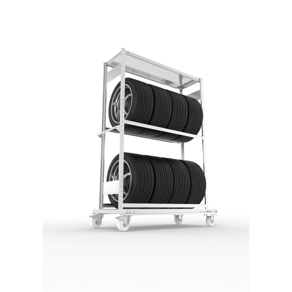 Produktabbildung Nr. 2: META Reifenwagen CLIP, 2 Lagerebenen, verzinkt, HxBxT 1850 mm x 1300 mm x 400 mm