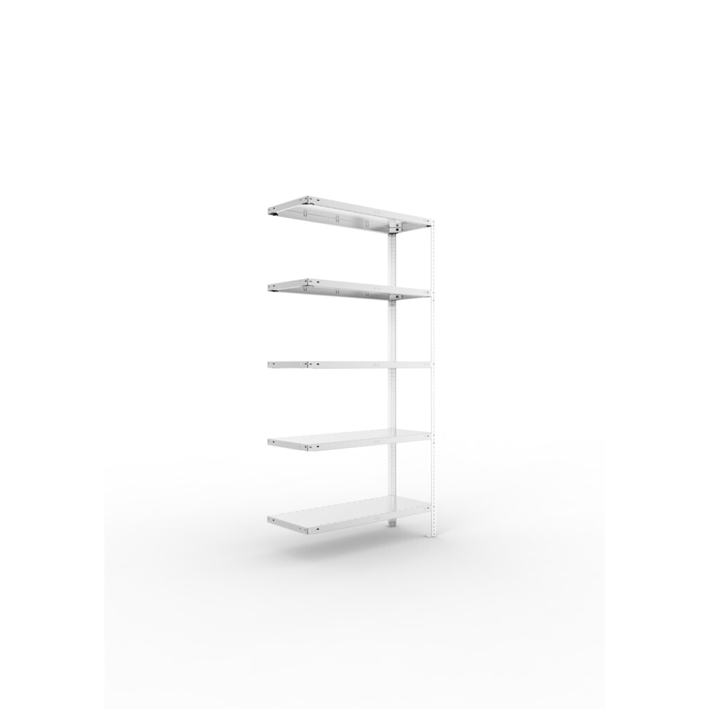 Produktabbildung: META Fachbodenregal FIX Anbaufeld, Fachlast 150 kg, 5 Fachböden, verzinkt, HxBxT 2000 mm x 1000 mm x 400 mm