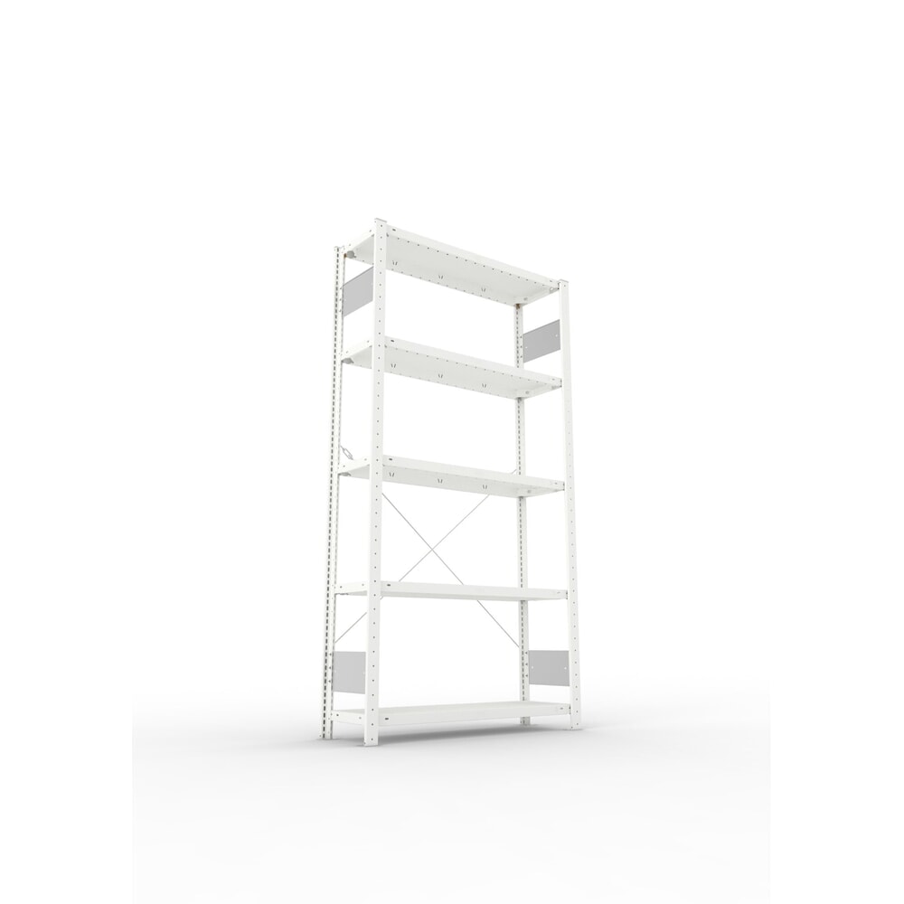 Produktabbildung Nr. 2: META Fachbodenregal CLIP S3 Grundfeld, Fachlast 150 kg, zerlegter Rahmen, 5 Fachböden, lichtgrau, HxBxT 2000 mm x 1000 mm x 300 mm