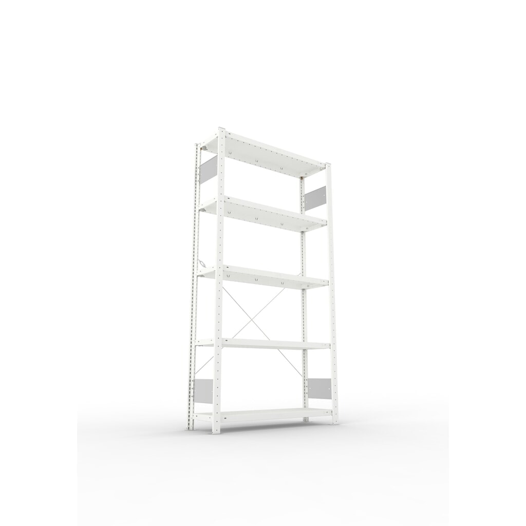 Produktabbildung Nr. 2: META Fachbodenregal CLIP S3 Grundfeld, Fachlast 150 kg, zerlegter Rahmen, 5 Fachböden, lichtgrau, HxBxT 2000 mm x 1000 mm x 300 mm