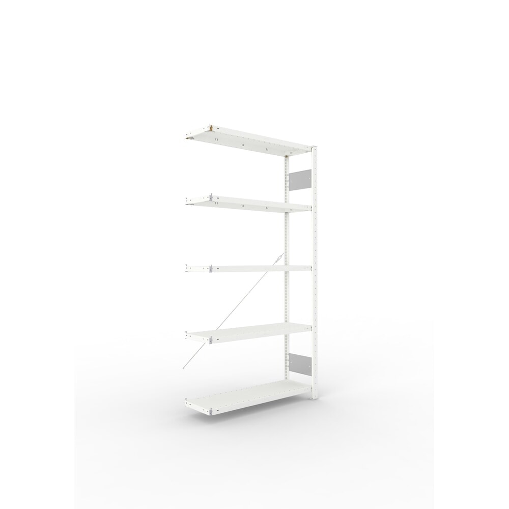 Produktabbildung: META Fachbodenregal CLIP S3 Anbaufeld, Fachlast 150 kg, zerlegter Rahmen, 5 Fachböden, lichtgrau, HxBxT 2000 mm x 1000 mm x 300 mm