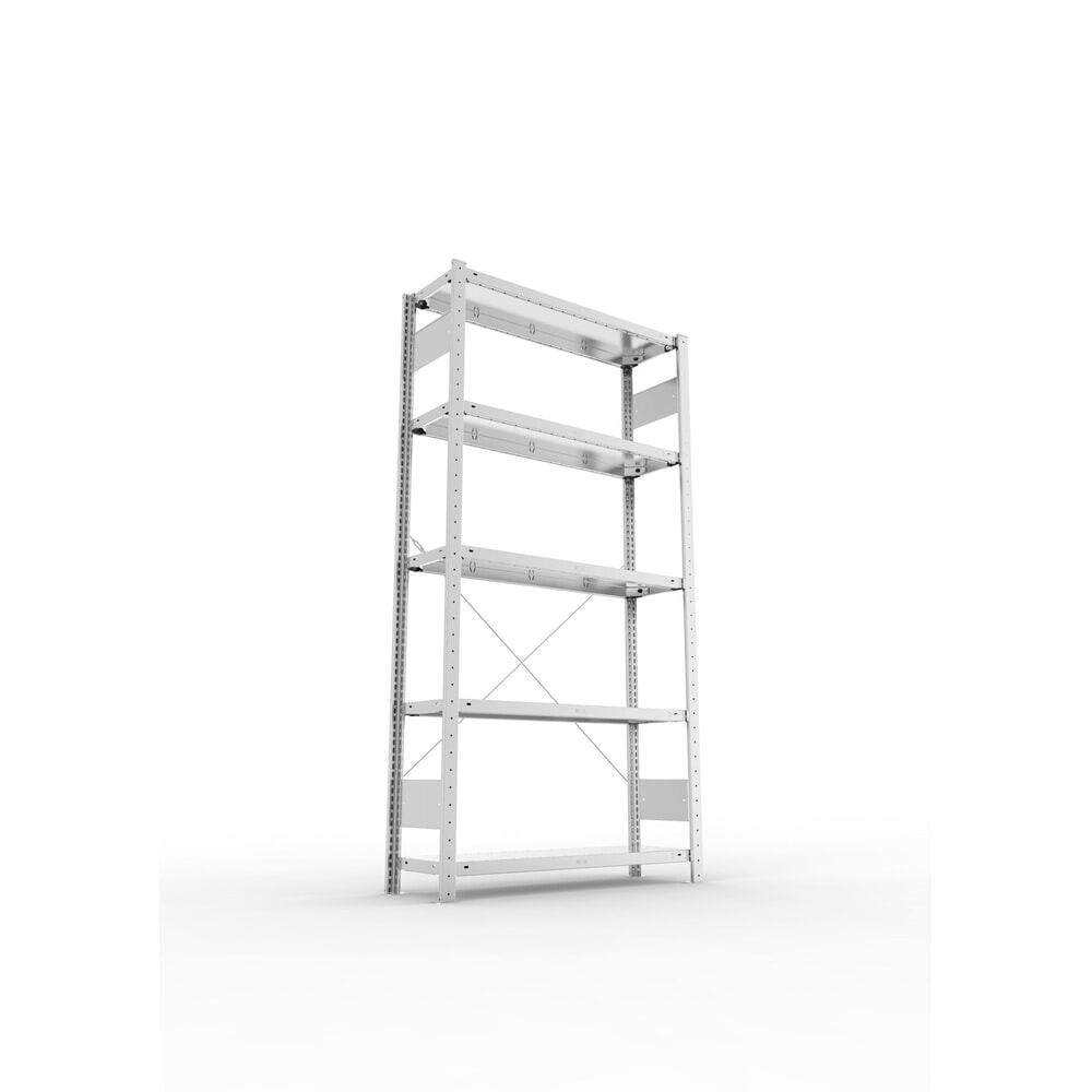 Produktabbildung Nr. 2: META Fachbodenregal CLIP S3 Grundfeld, Fachlast 150 kg, vorgefertigter Rahmen, 5 Fachböden, verzinkt, HxBxT 2000 mm x 1000 mm x 300 mm