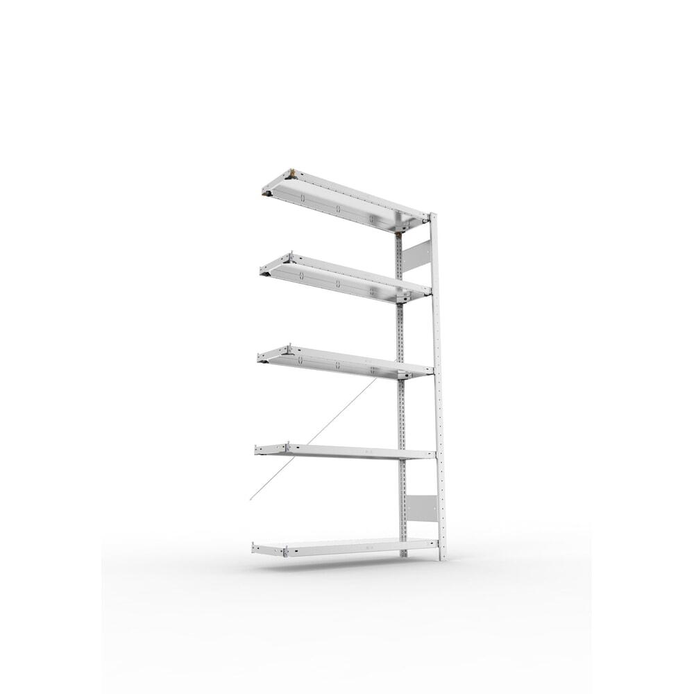 Produktabbildung Nr. 2: META Fachbodenregal CLIP S3 Anbaufeld, Fachlast 150 kg, vorgefertigter Rahmen, 5 Fachböden, verzinkt, HxBxT 2000 mm x 1000 mm x 300 mm