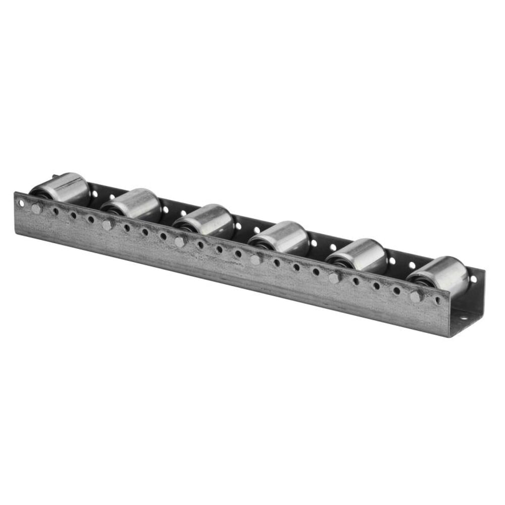 Produktabbildung Nr. 1: BS ROLLEN Paletten-Rollenschiene aus verzinktem Stahlblech, TK pro Rolle 150 kg, Teilung 130 mm