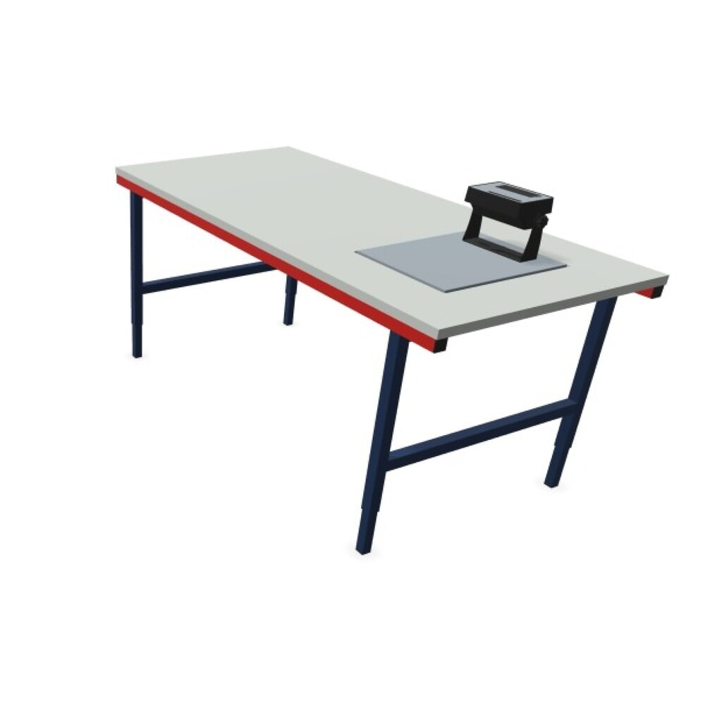 Rocholz Manuell höhenverstellbarer Packtisch SYSTEM 2000 mit Waage bis 60 kg, nicht eichfähig, HxBxT 690-960 x 2.000 x 920 mm Produktabbildung Nr. 6: Rocholz Manuell höhenverstellbarer Packtisch SYSTEM 2000 mit Waage bis 60 kg, nicht eichfähig, HxBxT 690-960 x 2.000 x 920 mm