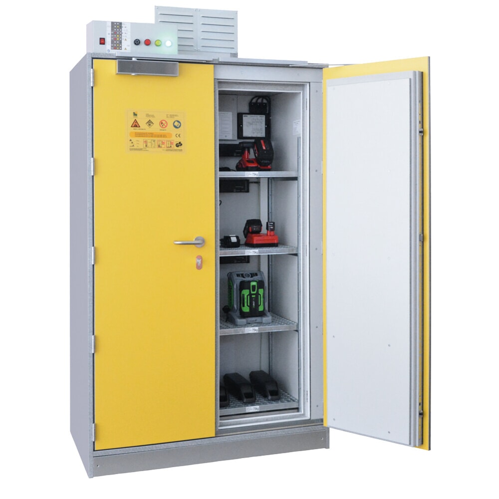 Produktabbildung Nr. 9: LaCont Akku-Sicherheitsschrank Basic EI90, für Lithium-Ionen-Batterien, 2 x 10 Steckplätze, mit Brandunterdrückung