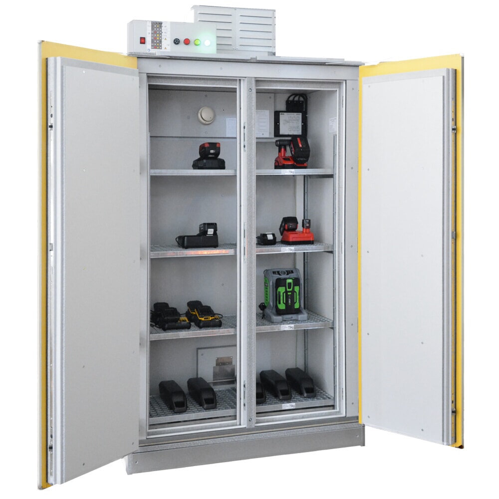 Produktabbildung Nr. 1: LaCont Akku-Sicherheitsschrank Safe Pro 90, für Lithium-Ionen-Batterien, ohne Steckplätze, ohne Brandunterdrückung