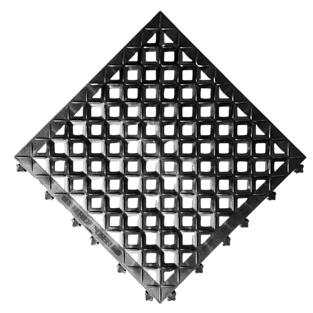 Produktabbildung Nr. 2: REBOURNE® Industriematte H9, antimikrobiell, gelochte Oberfläche, modulare Kachel, BxL 460 mm x 460 mm