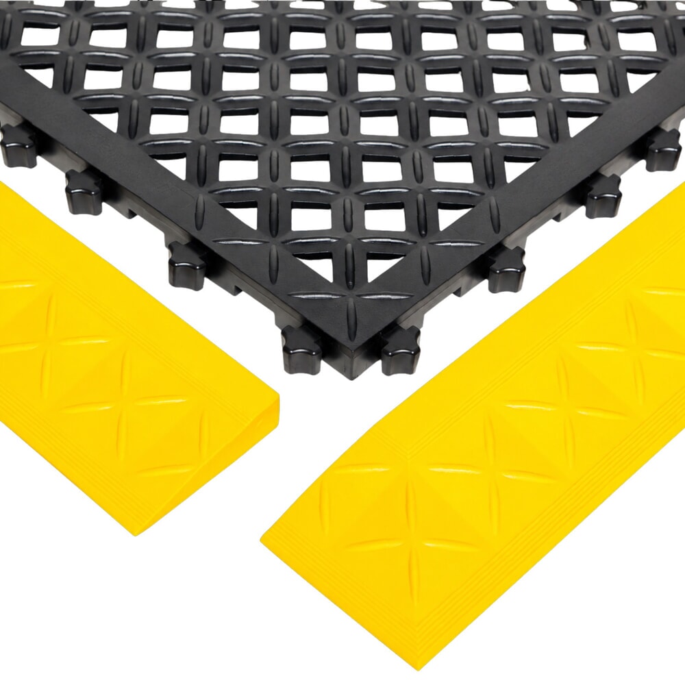 Produktabbildung Nr. 4: REBOURNE® Anti-Ermüdungsmatte H2, hochbelastbar, gelochte Oberfläche, Arbeitsplatz-Set mit 4 Randleisten, BxL 1220 mm x 1580 mm