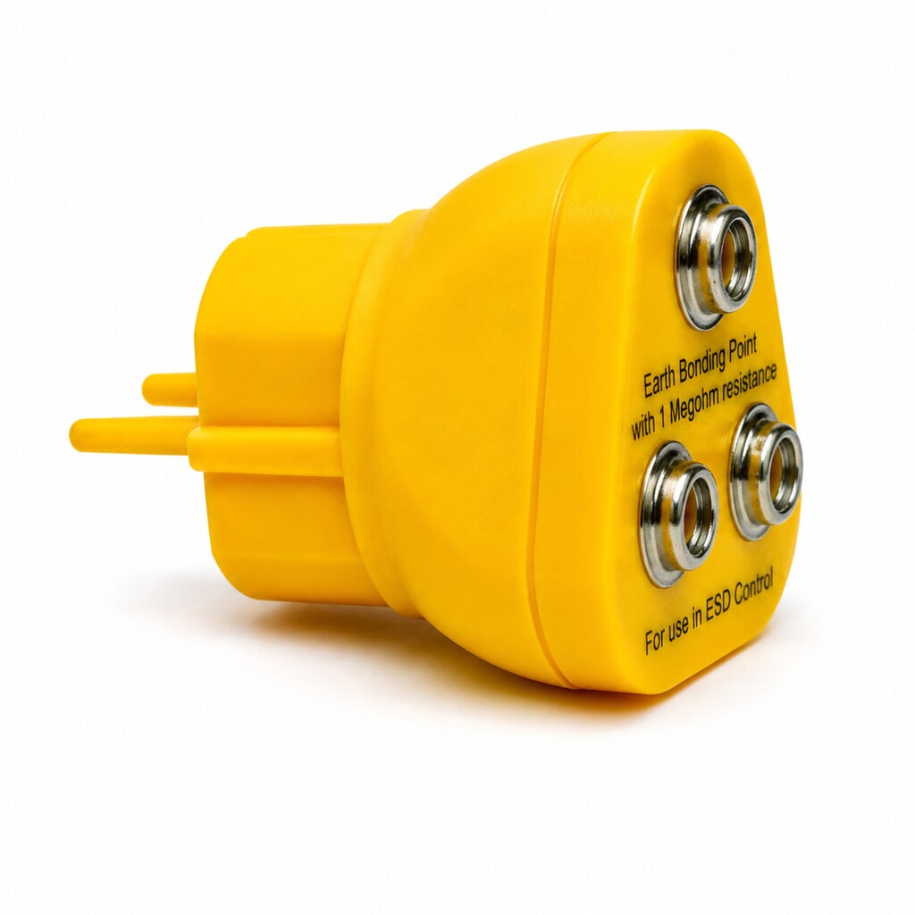 EU-Erdungsstecker für REBOURNE® ESD-Tischauflagen Produktabbildung Nr. 2: EU-Erdungsstecker für REBOURNE® ESD-Tischauflagen